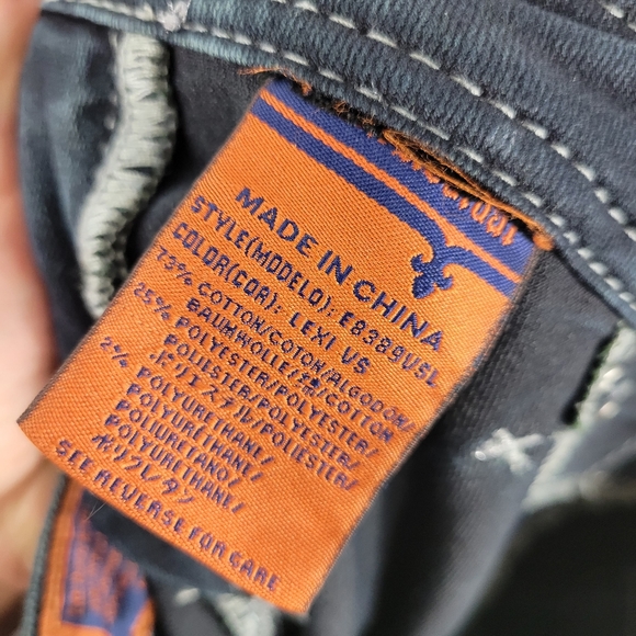 Rock Revival Lexi Super Skinny Low Mid Rise Rhinestone Sequin Bling Jeans Long - Picture 11 of 11